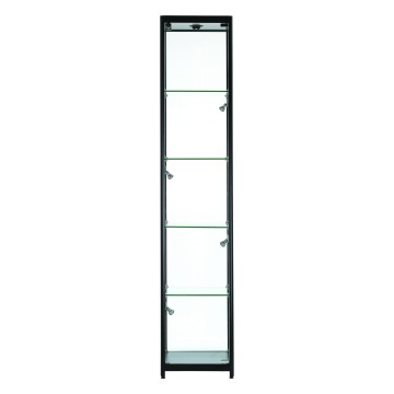 Black Panorama Glass Display Cabinet - Tall Narrow