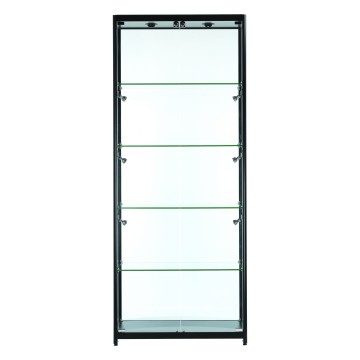 Black Panorama Glass Display Cabinet - Tall Wide