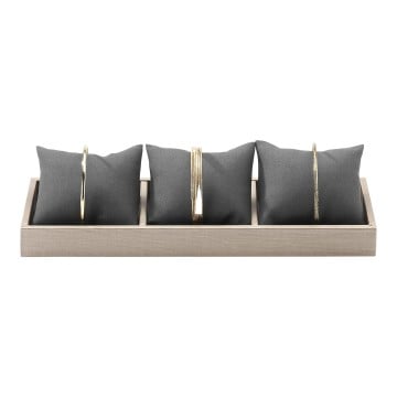 Elegance Grey Fabric Display Cushions - Set Of 3