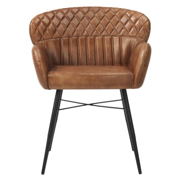 Wrapround Quilted Leather Chair - 81cm