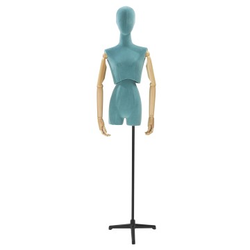 Articulated Turquoise Female Tailors Dummy With Stand
