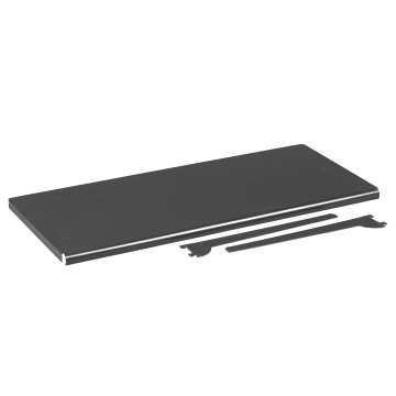 Mesh Shelf With Brackets - Black - 83cm