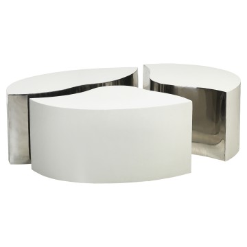 Shiny Silver & Grey Multi Plinth Set - 102 x 76 x 38cm