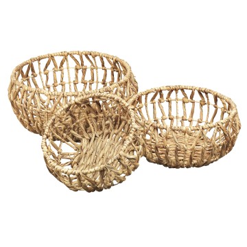 Water Hyacinth Nesting Basket Set - 18 + 15 + 13cm