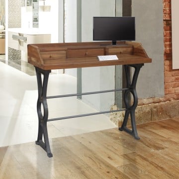Reclaimed Teak & Iron Till Unit - 94 x 105 x 43cm