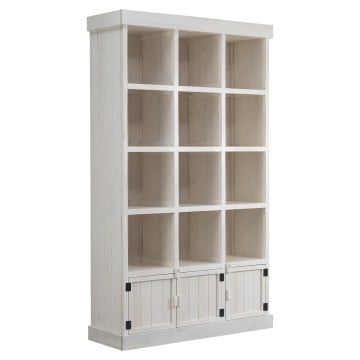 Heritage White Wash Wooden 12 Cube Unit