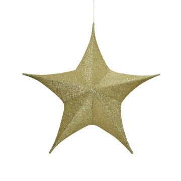 Hanging Glitter Star - Gold - 80cm