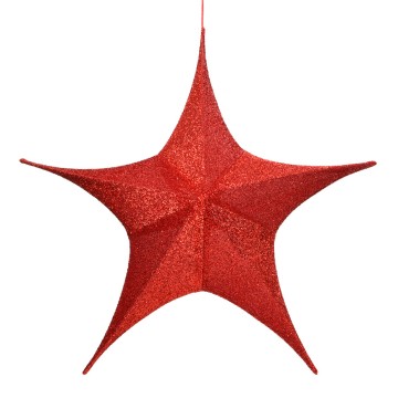Extra Large Hanging Glitter Star - Red - 180cm