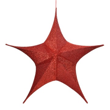 Extra Large Hanging Glitter Star - Red - 135cm
