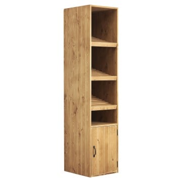 Heritage Drift Wooden Bakery Sloped Shelving Unit with Storage Cupboard - 50 x 45 x 200cm