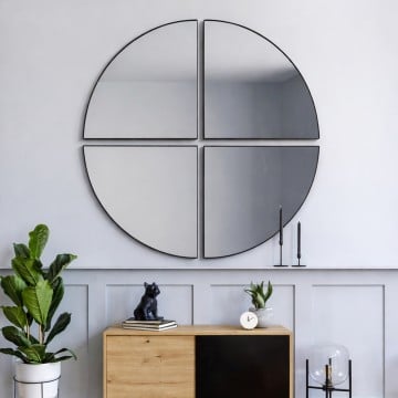 Black Circular Mirror - 140 x 140cm