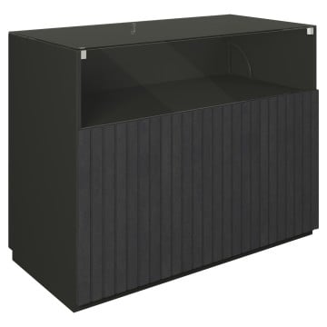 Black 1/3 Glazed Shop Counter - 90 x 120cm