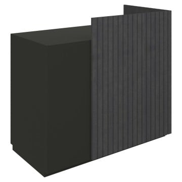 Black Reception Desk - 110 x 120 x 60cm