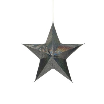 Large Hanging Metallic Star - Grey - 65cm