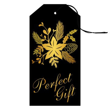 Black Perfect Gift Swing Tags & Stickers