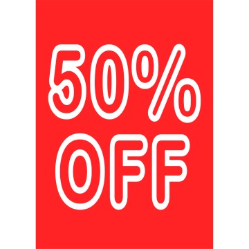 Sale Cards - Red & White - 50% Off