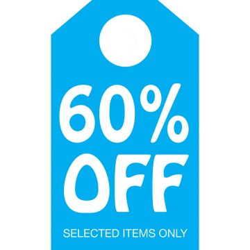 Funky Sale Percentage Off Hanger Tickets - 60% Off - 58 x 98cm