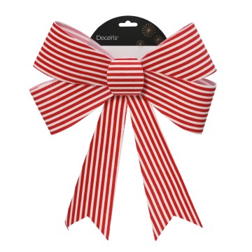 Striped Bow - Red - 32 x 36cm