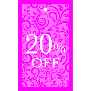 Lace Hanger Tickets - 20% - 122 x 73mm