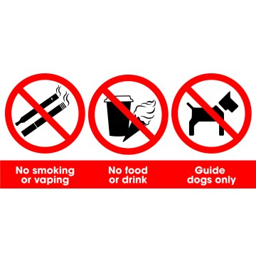 Self Adhesive Prohibition Signs - 3-in-1