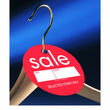 Linear Sale Circular Hanger Tickets - Sale - Was/Now - 98mm