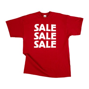 Principal Sale T-Shirts - White on Red - XL