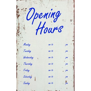 Open/Closed Sign - White Wood - 16 x 25cm