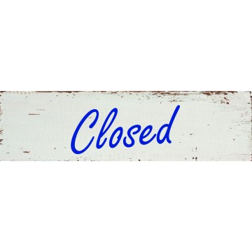 Open/Closed Sign - White Wood - 7 x 25cm