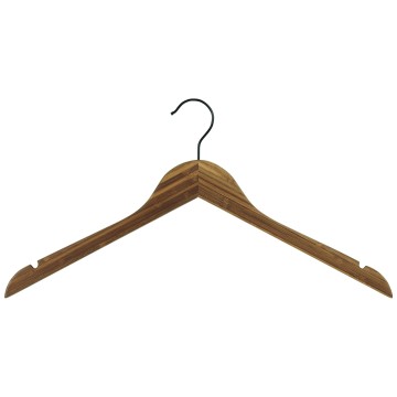 Bamboo Wooden Clothes Hangers - Flat With Notches - 44.5cm