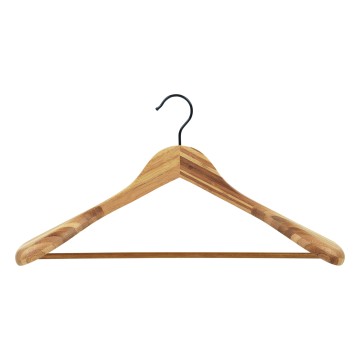 Bamboo Wooden Clothes Hangers - Showroom With Bar - 44.5cm