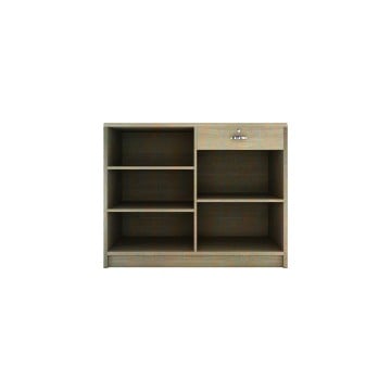 Wood Effect Hensley Slatwall Enclosed Shop Counter - 95 x 120 x 60cm