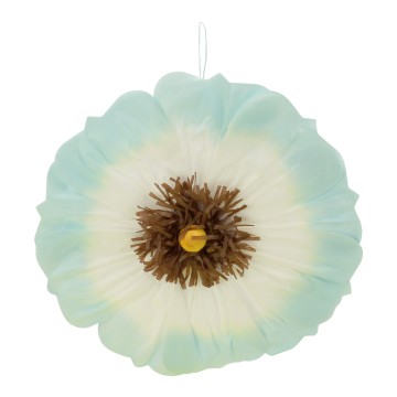White & Blue Hanging Paper Flowers - 40cm