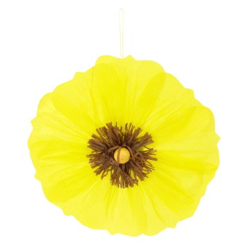 Yellow Hanging Paper Flowers - 40cm