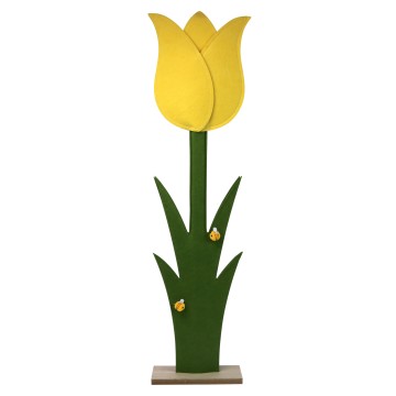 Yellow Artificial Felt Tulip On Stem - 92 x 23cm