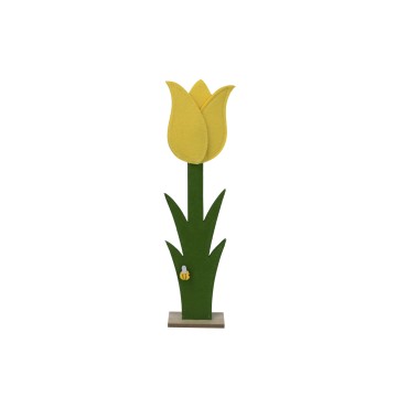 Yellow Artificial Felt Tulip On Stem - 50 x 12cm