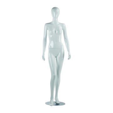Gloss White Female Faceless Mannequin - Leg Forward