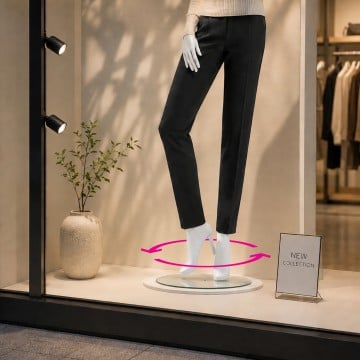 White Rotating Mannequin Stand - 60cm