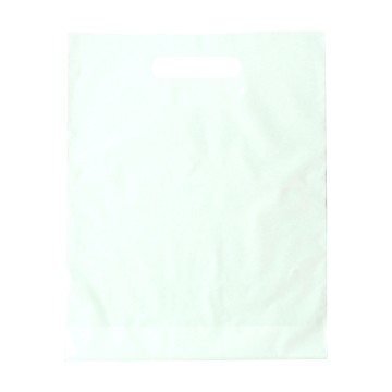 White Economy Gloss Plastic Carrier Bags - 25 x 30 + 6cm
