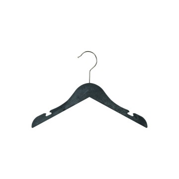 Wood-Effect Plastic Clothes Hangers - Flat With Notches - 30cm