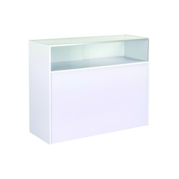 White Slimline Shop Counters - 1/4 Glazed