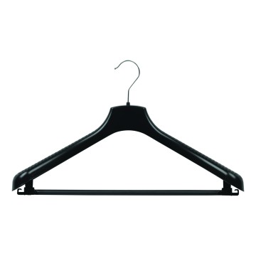 Black Prelude Plastic Clothes Hangers - Suit With Bar - 45cm