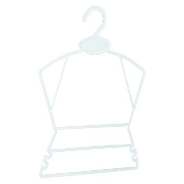 White Plastic Clothes Hangers - 3D Bodyform - 24cm