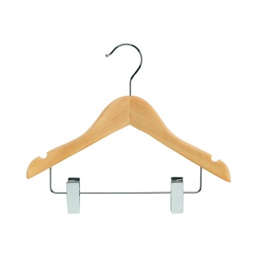 Natural Wood Childrens Clothes Hangers - Wishbone With Pegs - 28cm