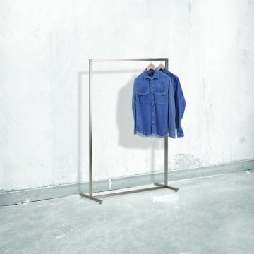 Queen Vogue Nickel Merchandising Rail - Solo Rail - 140 x 100 x 40cm