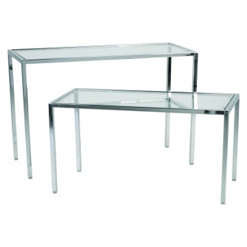 Queen Vogue Chrome Display Tables - Set of 2