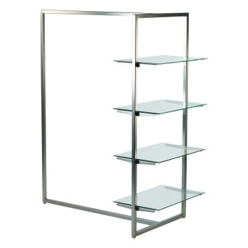 Queen Vogue Nickel T-Rail Merchandiser - With Shelves - 140 x 65 x 125cm