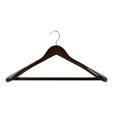Dark Wooden Display Clothes Hangers - With Bar - 45cm