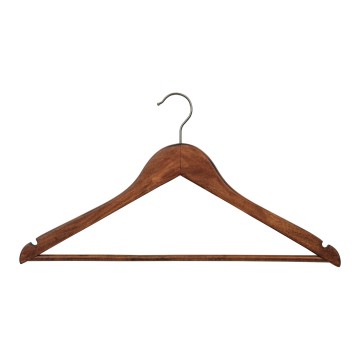 Antique Wooden Clothes Hangers - Flat With Bar - 43cm