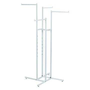 Gloss White Merchandising Rails - Straight Arm