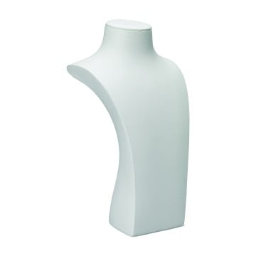 Deluxe White Leatherette Necklace Bust - 290 x 155 x 100mm